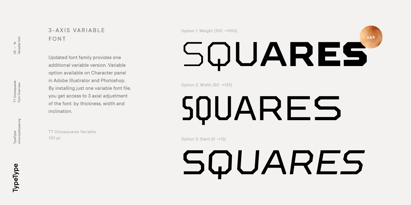 TT Octosquares Compressed Black Italic Font preview